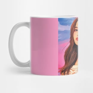 Freen Sarocha Portrait in watercolor - Freen Paintings Mug